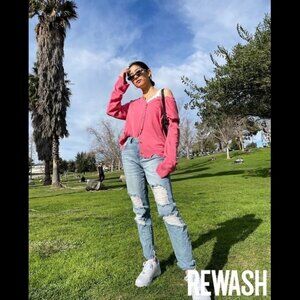 NWT Rewash light wash blue denim high rise stretch jeans